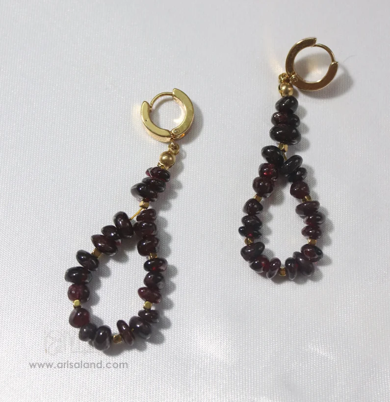 G-03 گردنبند و گوشواره گارنت کد 12 - Image 3