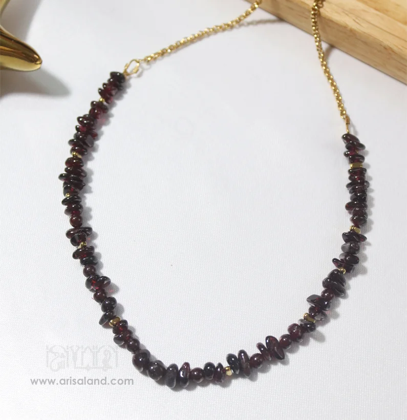 G-04 گردنبند و گوشواره گارنت کد 12 - Image 4