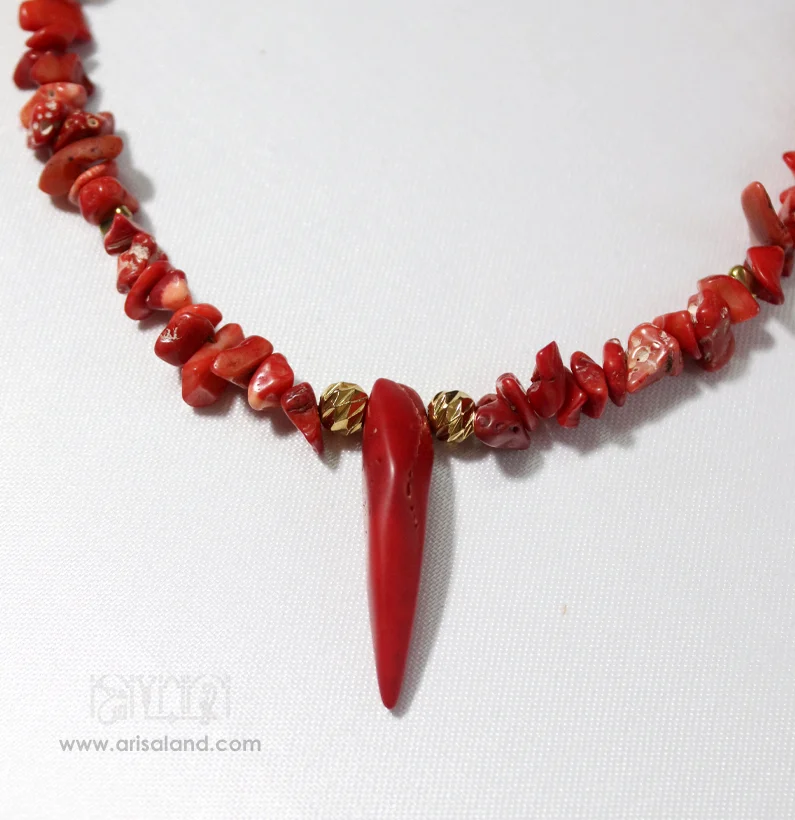 M-Sh-02 گردنبند مرجان اصل با آویز کد 24 - Image 2