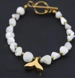 ست صدف باروک با آویز دم وال و صدف طلایی کد 161 - Image 4