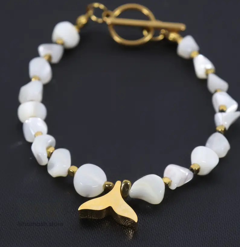 homash 100 ست صدف باروک با آویز دم وال و صدف طلایی کد 161 - Image 4