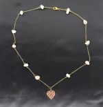 گردنبند رزکوارتز با آویز قلب ژوپینگ