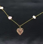 گردنبند رزکوارتز با آویز قلب ژوپینگ کد 94 - Image 4