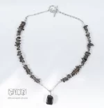 گردنبند کوارتز مشکی با آویز اونیکس