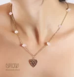 گردنبند رزکوارتز با آویز قلب ژوپینگ کد 94 - Image 2