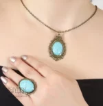 گردنبند و انگشتر فیروزه برنز کد 112 - Image 2