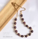 ست گردنبند و گوشواره جید قرمز و کارامل - Image 3