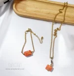 ست گردنبند و دستبند مرجان