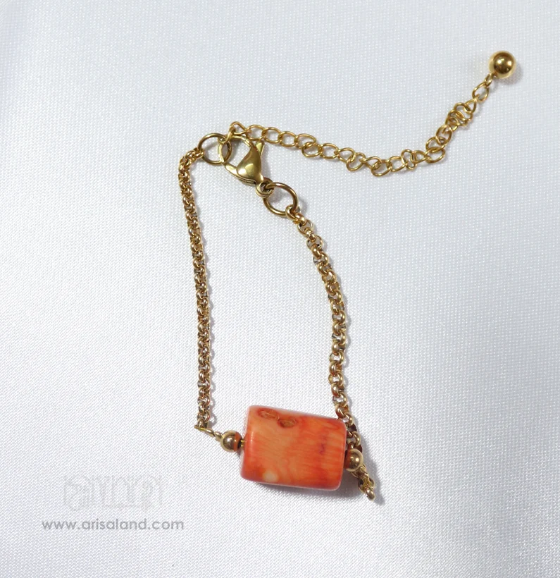 marjani03 ست گردنبند و دستبند مرجان کد 525 - Image 3