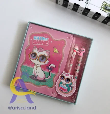 ست تحریر 3 تکه گربه عینکی فندل