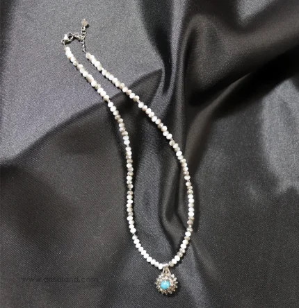 گردنبند آویز نقره فیروزه