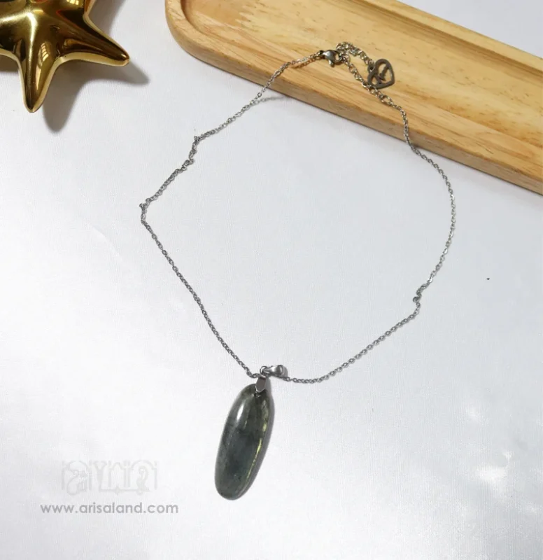 گردنبند سنگ لابرادوریت بیضی