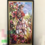 نقاشی رنگ روغن طرح دختر 02