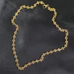 گردنبند استیل گل طلایی