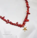 گردنبند و دستبند مرجان با آویز ستاره دریایی - Image 3