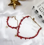 گردنبند و دستبند مرجان با آویز ستاره دریایی