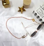 بند عینک و دستبند نیمانی کریستال صورتی - Image 2