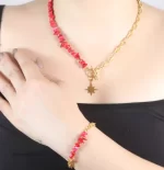 ست گردنبند و دستبند مرجان ستاره کد 10 - Image 2
