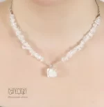گردنبند کوارتز شفاف با آویز پاستیلی کد 55 - Image 2