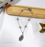 گردنبند لابرادوریت با آویز بیضی کد 157 - Image 3