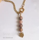 گردنبند سنگ رودونیت با آویز جغد کد 527 - Image 2