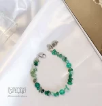 گردنبند و دستبند عقیق خزه ای - Image 2