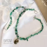 گردنبند و دستبند عقیق خزه ای