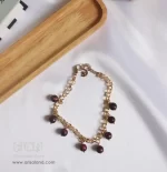 ست گردنبند و پابند سنگ خون - Image 3