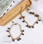 ست گردنبند و پابند سنگ خون