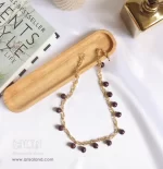 ست گردنبند و پابند سنگ خون - Image 4