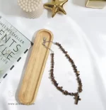 گردنبند چشم ببر با آویز صلیب