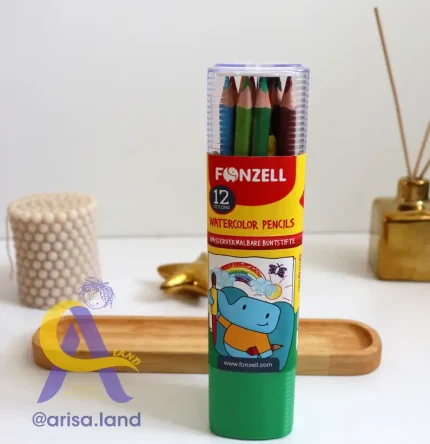 مدادرنگی 12 رنگ آبرنگی همراه با قلمو فونزل fonzell