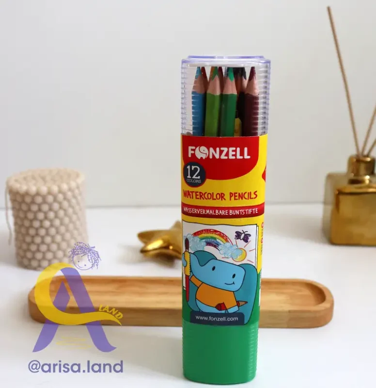 مدادرنگی 12 رنگ آبرنگی همراه با قلمو فونزل fonzell