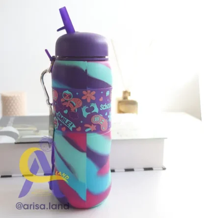 قمقمه سیلیکونی طرح اسکیت 600ml اسکول فنس