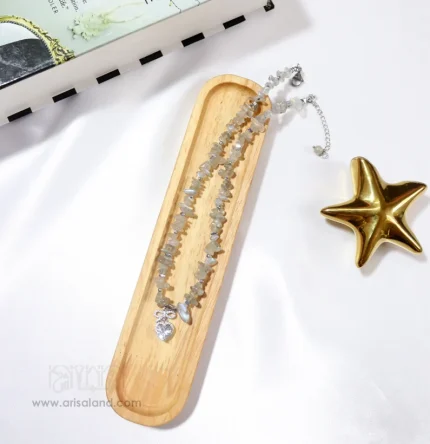 گردنبند لابرادوریت با آویز سواروسکی