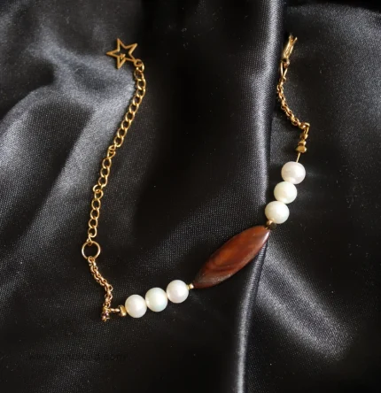 دستبند مروارید پرورشی و صدف آبالون