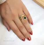انگشتر برنجی با نگین مربع کد 295 - Image 2