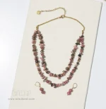 گردنبند و گوشواره رودونیت اصل - Image 3