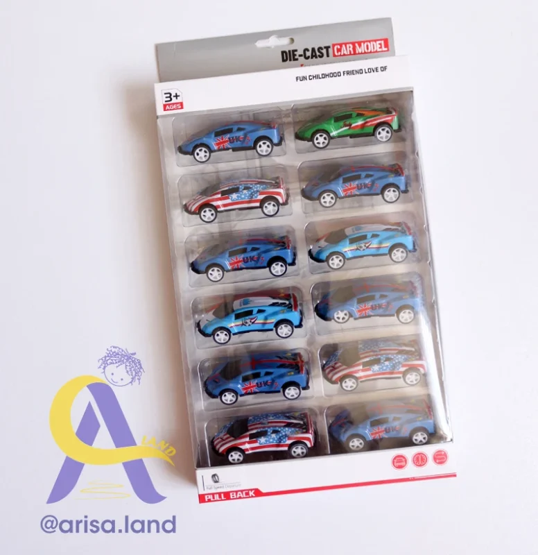 ماشین فلزی عقب کش DIE-CAST ست 12 عددی