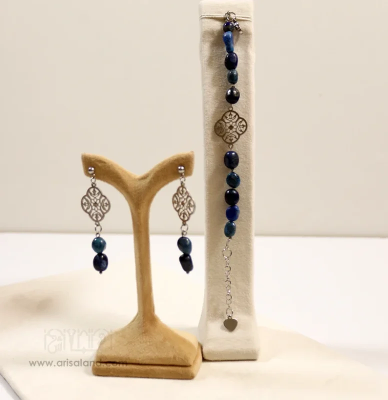 ست دستبند و گوشواره لاجورد اصل