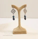 ست دستبند و گوشواره لاجورد اصل با بینکاری استیل کد 704 - Image 4