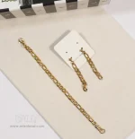 دستبند و گوشواره استیل طلایی