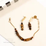دستبند و گوشواره چشم ببر استوانه‌ای