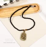 گردنبند آویز یشم با طرح بودا و سنگ اونیکس کد 705 - Image 2
