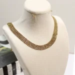 گردنبند استیل طلایی کد 703