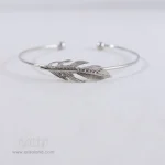 بنگل نقره ای طرح برگ