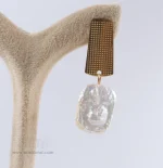 گوشواره صدف مستطیل سفید آبالون کد 247 - Image 2