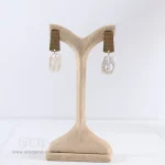 گوشواره صدف مستطیل سفید آبالون