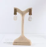 گوشواره صدف مستطیل سفید آبالون