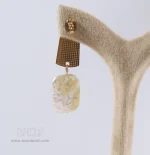 گوشواره صدف مستطیل سفید آبالون کد 247 - Image 3